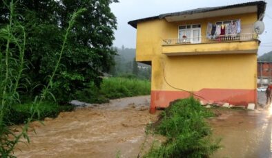 Rize de şiddetli yağış dereleri taşırdı, heyelanlar meydana geldi