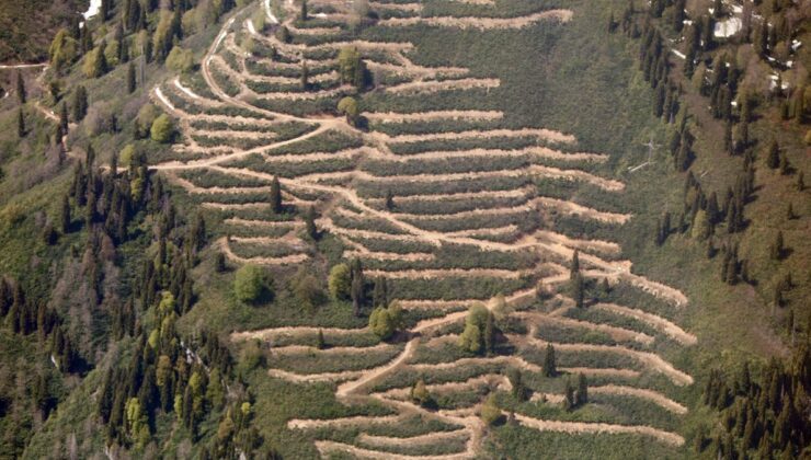 Burası Doğu Karadeniz! Helikopterden çekilen görüntüler ürküttü