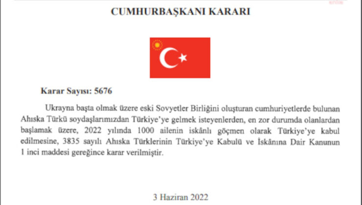 Resmi Gazete’de yayınlandı: Ahıska Türkü bin aile iskanlı göçmen olarak kabul edilecek