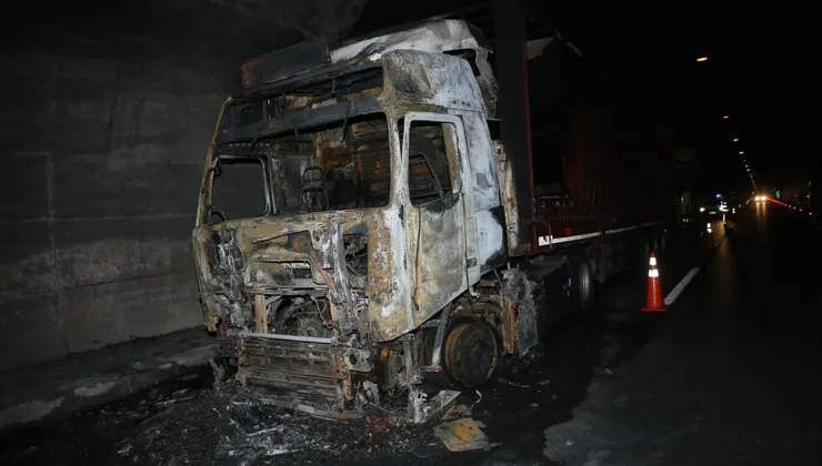 Ordu’da tünelden geçen tırda çıkan yangın söndürüldü